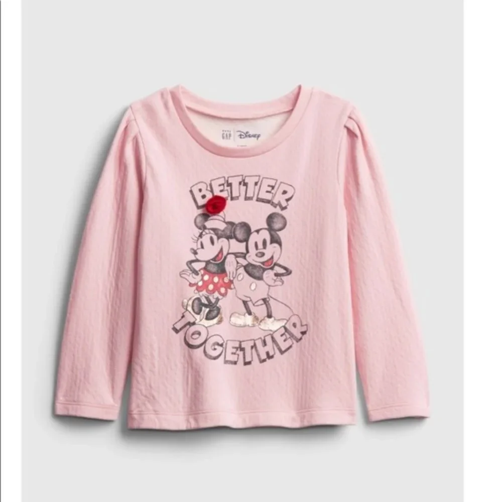 Disney Gap Minnie & Mickey Graphic Long Sleeve Tee